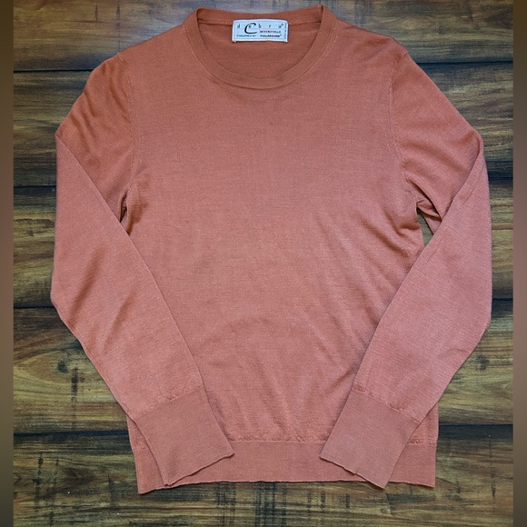 Debra C Beverly Hills Rust Peach Long Sleeve Cashmere Silk Sweater Italy Small - Picture 5 of 12